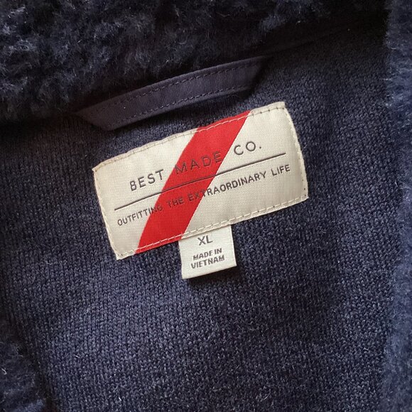 Original Best Made Co Men's Fleece Wool Sherpa Zip-Up Jacket in Navy XL OUTDOORS - Picture 4 of 7